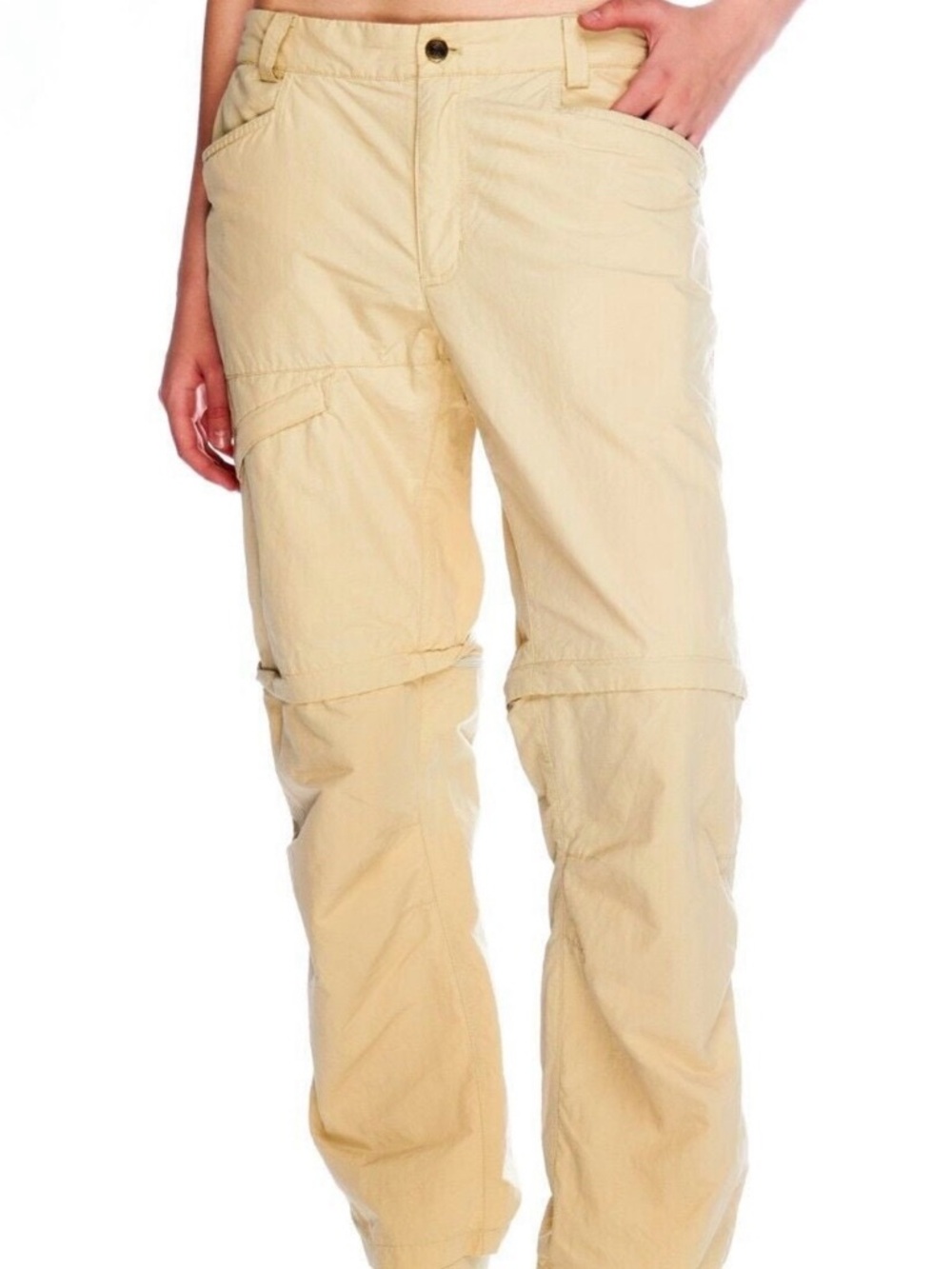 Fjallraven Women's Zip-Off Track Pants in Light Yellow